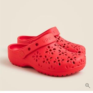 Crocs kids floral cutout cherry red crocs